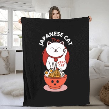 Discover Japanese Cat Fleece Blankets