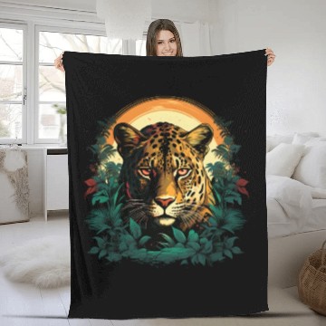 Discover The cheetah and hiding among the trees Fleece Blankets