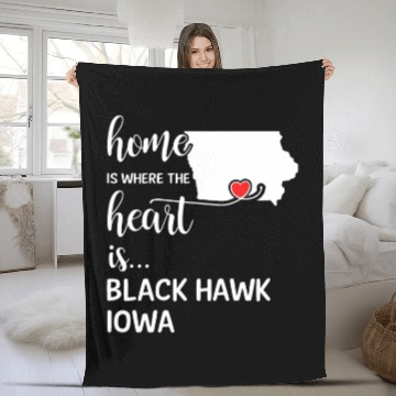 Discover Black Hawk County Iowa Is Where My Heart Is Gift Fleece Blankets