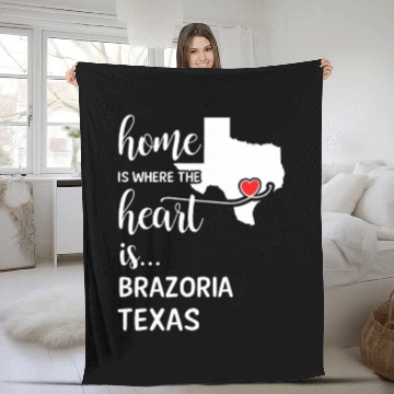 Discover Brazoria County Texas Is Where My Heart Is Gift Fleece Blankets