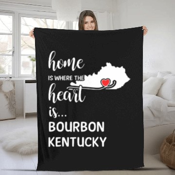 Discover Bourbon County Kentucky Is Where My Heart Is Gift Fleece Blankets