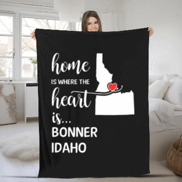 Discover Bonner County Idaho Is Where My Heart Is Cool Gift Fleece Blankets