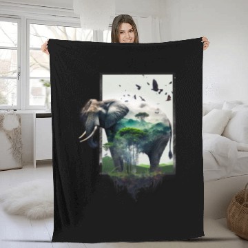 Discover Save elephants Fleece Blankets