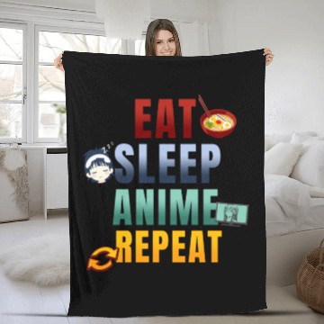 Discover Eat Sleep Anime Repeat Cute Manga Animes Fleece Blankets