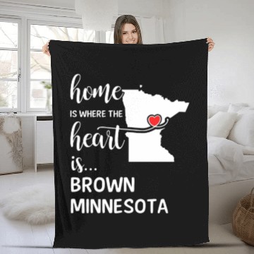 Discover Brown County Minnesota Is Where My Heart Is Gift Fleece Blankets