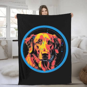 Discover German Shepherd Funny Dog Street Art Comic Pet Fleece Blankets