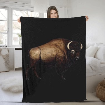 Discover Bison art design majesty of nature buffalo Fleece Blankets