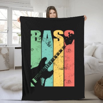 Discover Bass Guitar Fleece Blankets