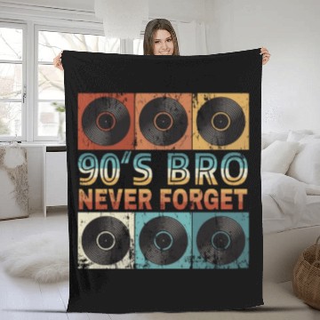 Discover Back To The 90's Vinyl Record Fleece Blankets