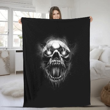 Discover Creepy Skull Fleece Blankets