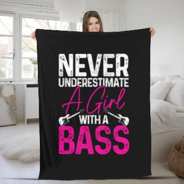 Discover Bass Guitar Player Bassist Funny Gift Fleece Blankets