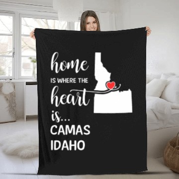 Discover Camas County Idaho Is Where My Heart Is Cool Gift Fleece Blankets
