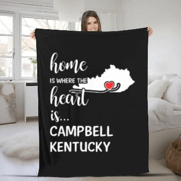Discover Campbell County Kentucky Is Where My Heart Is Gift Fleece Blankets
