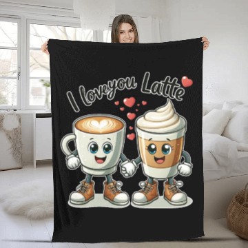 Discover The perfect Valentine's Day gift I love you latte Fleece Blankets