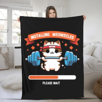 Discover Meowscle Gym Workout Cat ,Installing meowscles Fleece Blankets