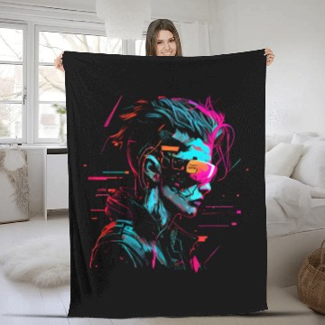 Discover Cyber punk VR Glasses Fleece Blankets