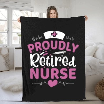 Discover Proudly Retired Nurse Fleece Blankets