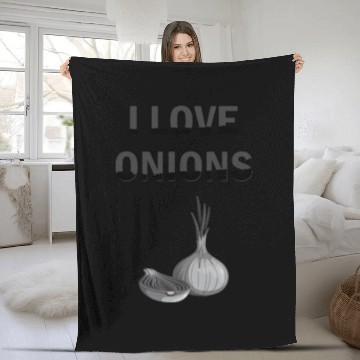 Discover I Love Onions, For Onion and Vegetable Lovers Fleece Blankets