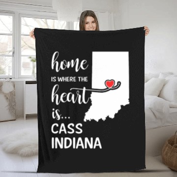 Discover Cass County Indiana Is Where My Heart Is Cool Gift Fleece Blankets