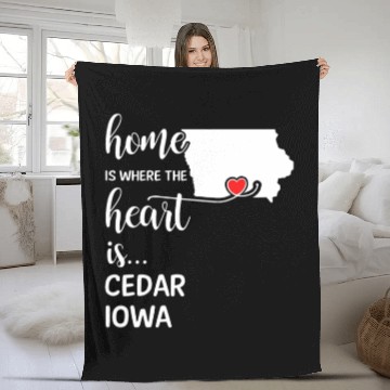 Discover Cedar County Iowa Is Where My Heart Is Gift Fleece Blankets