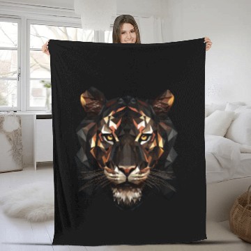 Discover Geometric Tiger Animation Fleece Blankets