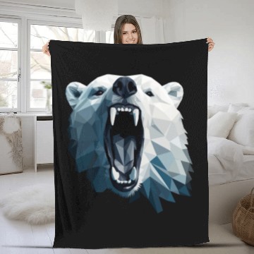 Discover Geometric Style Polar Bear Fleece Blankets