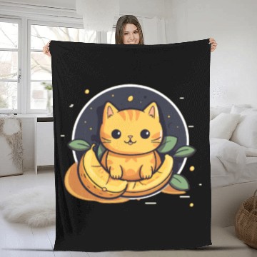 Discover Cananae Banana Cats Cat Love Fleece Blankets