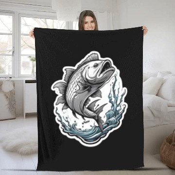Discover monsters fish Fleece Blankets