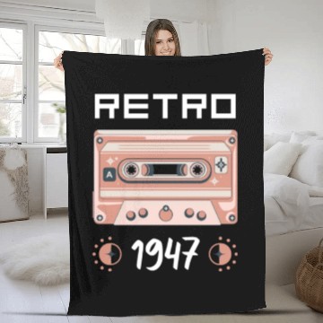 Discover Retro Tape Music Nostalgia Vintage 1947 Fleece Blankets