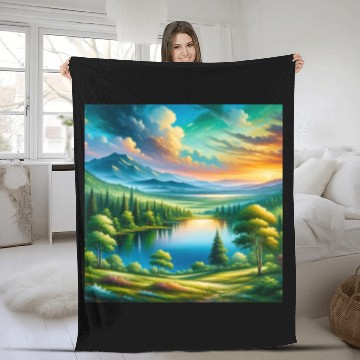 Discover Serene Elegance A Modern Abstract Artwork Fleece Blankets
