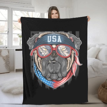 Discover Patriotic Pooch - American Spirit Dog Fleece Blankets