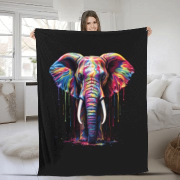 Discover Rainbow Elephant Fleece Blankets