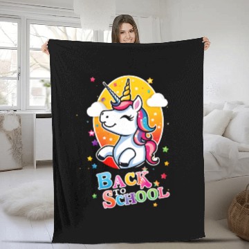 Discover Unicorn Back To School Fleece Blankets