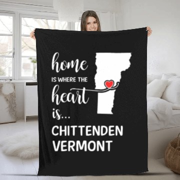 Discover Chittenden County Vermont Is Where My Heart Is Fleece Blankets