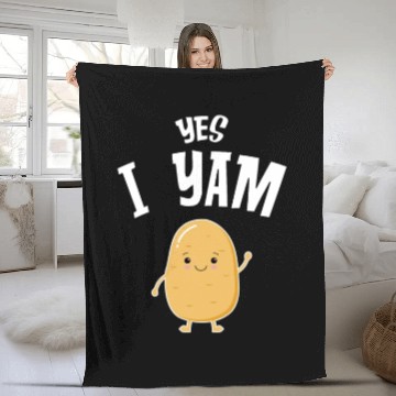 Discover My Sweet Potato, Yes I yam Fleece Blankets