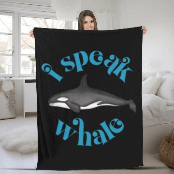 Discover Cute I Speak Whale Orca Killer Whale Retro Style Fleece Blankets