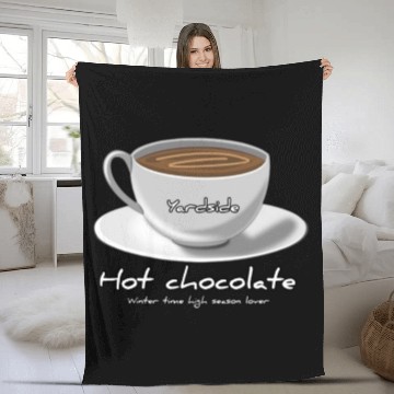 Discover Drink Hot chocolate good winter Yardside font Fleece Blankets