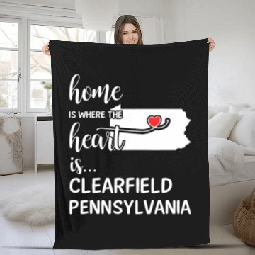 Discover Clearfield County Pennsylvania Is Where My Heart Fleece Blankets