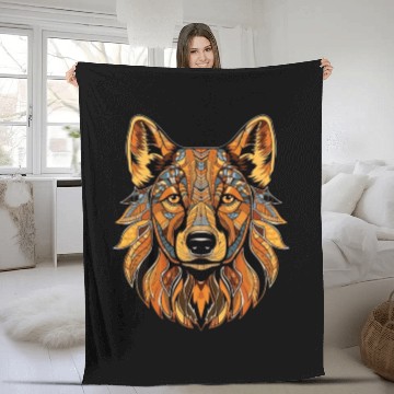 Discover German Shepherd Funny Dog Street Art Comic Pet Fleece Blankets