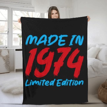 Discover 1970s Retro Color Block Fleece Blankets Design 1974