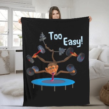 Discover Funny Monkey Gym Wear Fleece Blankets Motivational