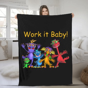 Discover Funny Cartoon Monster Motivation Gym Wear Fleece Blankets