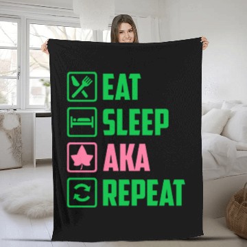 Discover Eat Sleep AKA Repeat Alpha Kappa Alpha Womens Gift Fleece Blankets