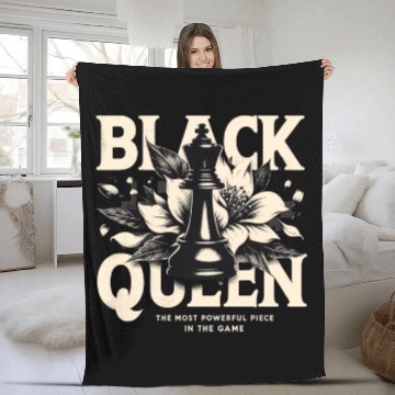 Discover Black Queen The Most Powerful Chess African USA Fleece Blankets