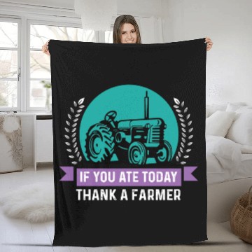 Discover Thank a Farmer Thankful Person Gift Fleece Blankets