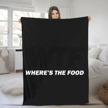 Discover WTF (where's the food) Fleece Blankets