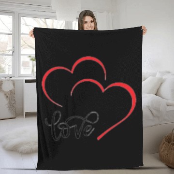 Discover I love you! heart Fleece Blankets