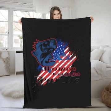 Discover Women want me fish fear me Fleece Blankets