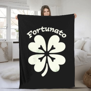 Discover Fortunato Emblem Distressed Four-Leaf Fleece Blankets