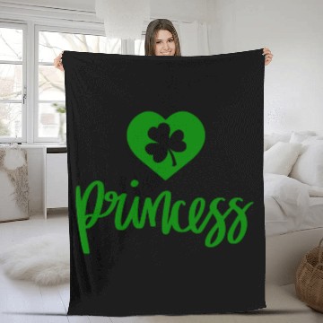 Discover Irish Heart Clover Princess Fleece Blankets